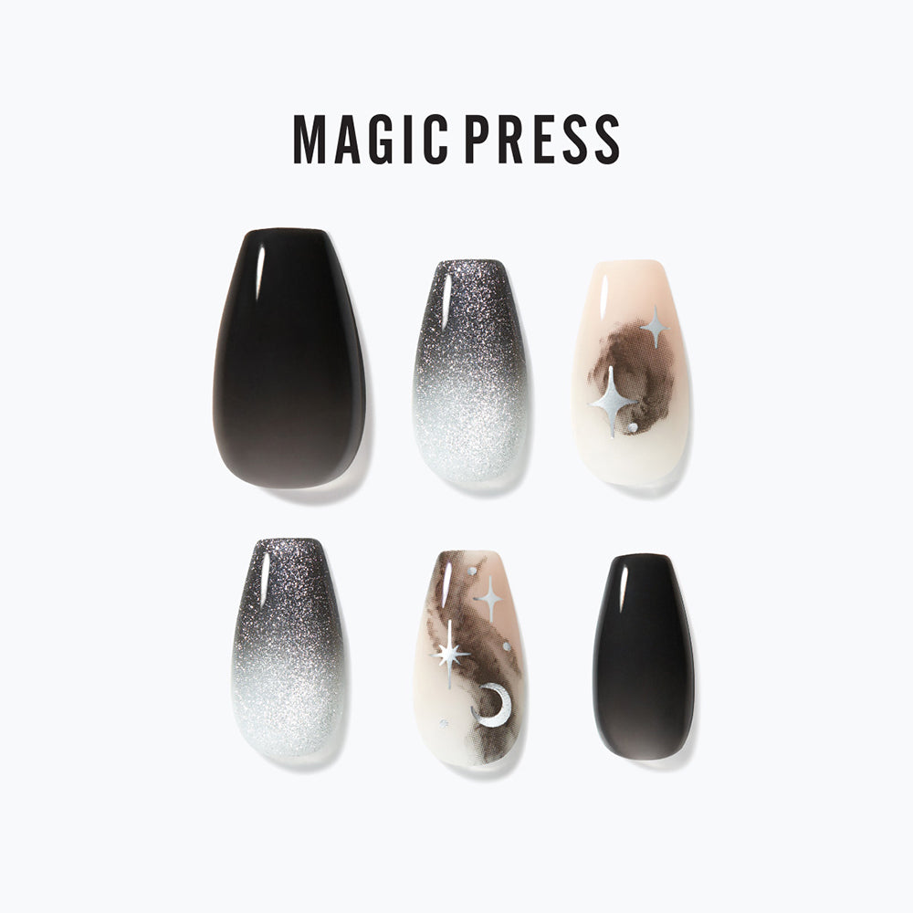 Magic Press 夢幻黑 美甲指甲貼片 (MDR3W036CF)