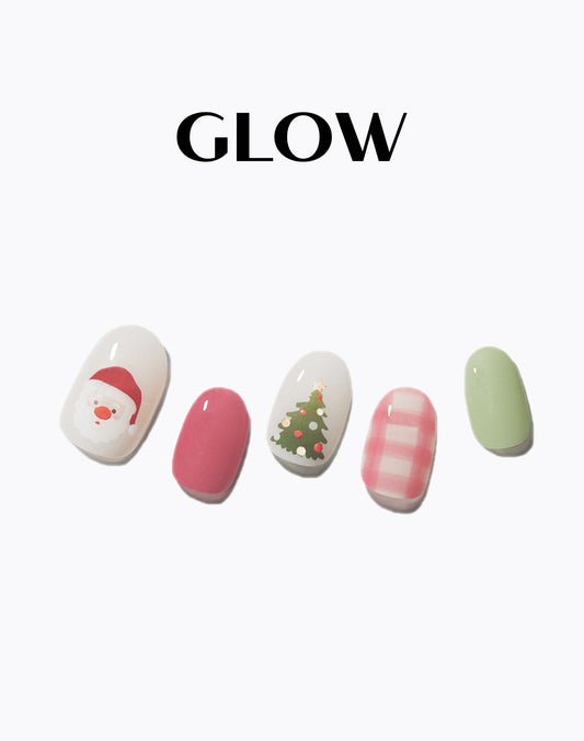 Glow 聖誕來了 (無需照燈) 凝膠美甲指甲貼片 (WMA063)