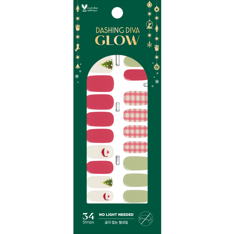 Glow 聖誕來了 (無需照燈) 凝膠美甲指甲貼片 (WMA063)